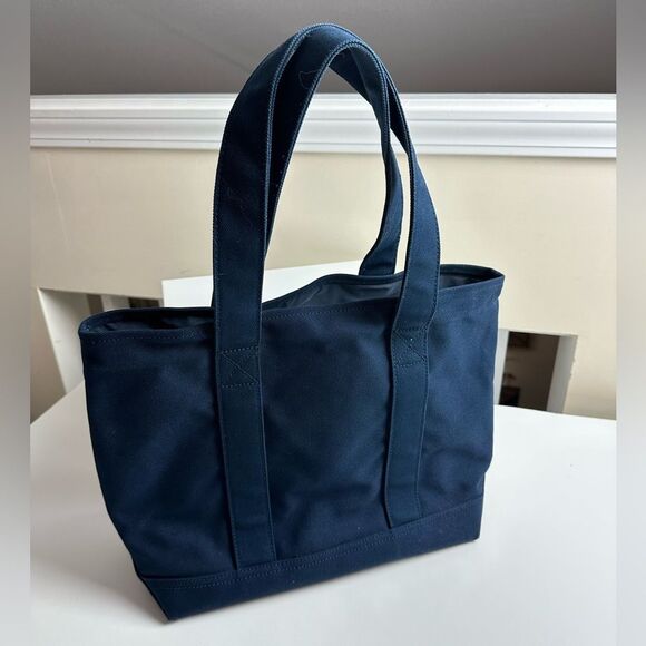 Polo Ralph Lauren Canvas Tote Bag Navy With Pink Fuchsia Pony Embroidered RARE - Picture 14 of 14